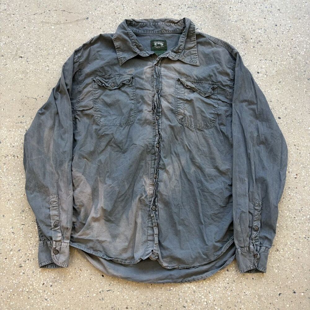 Vintage 90s Stillwater Grey Canvas Faded Cotton Shirt